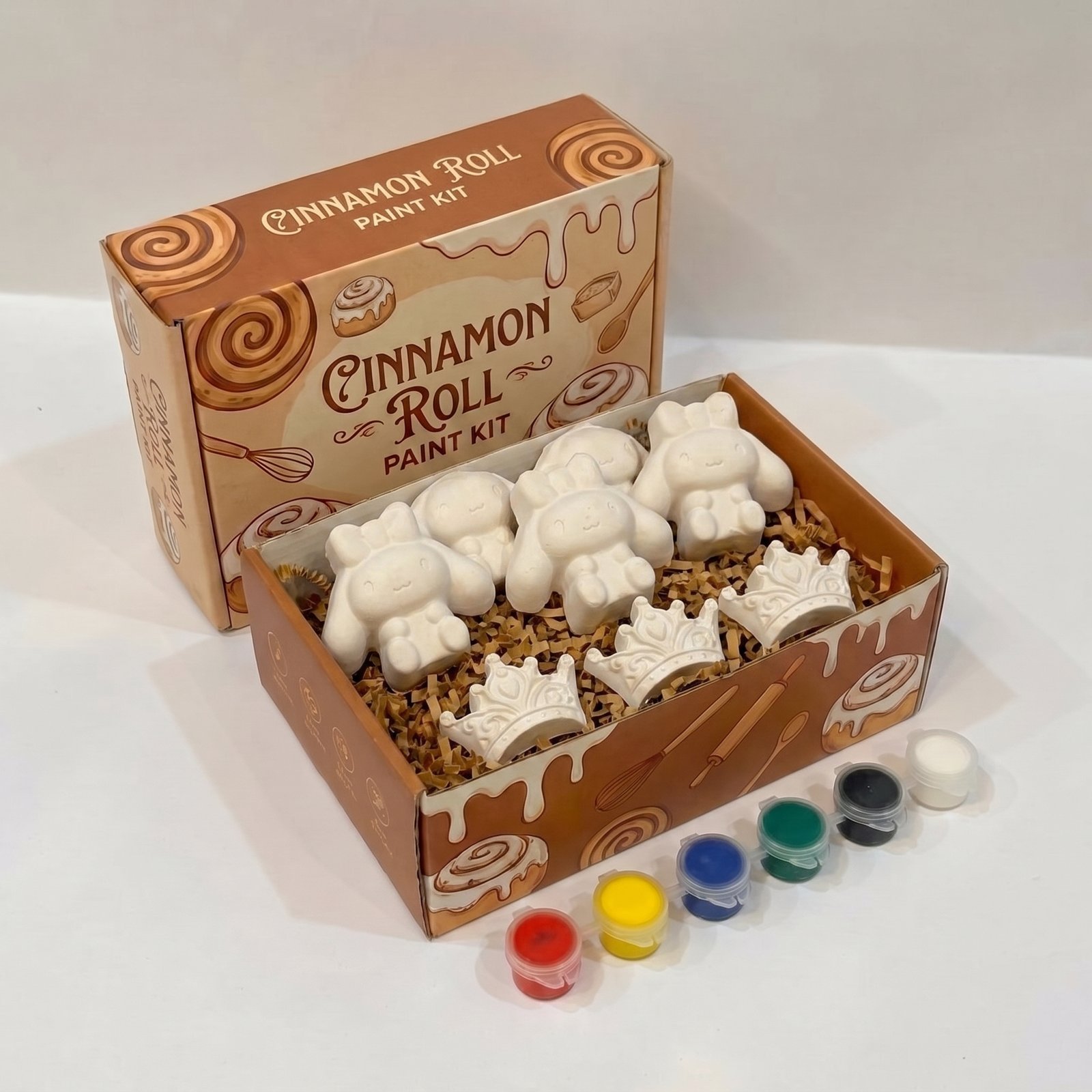 Large: Cinnamon Roll Kids Painting Kit
